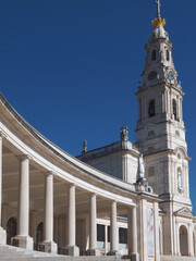 Cathedral of Fatima in Portugal near Lisboa with blue sky