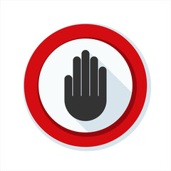 Stop Hand sign in red frame illustration