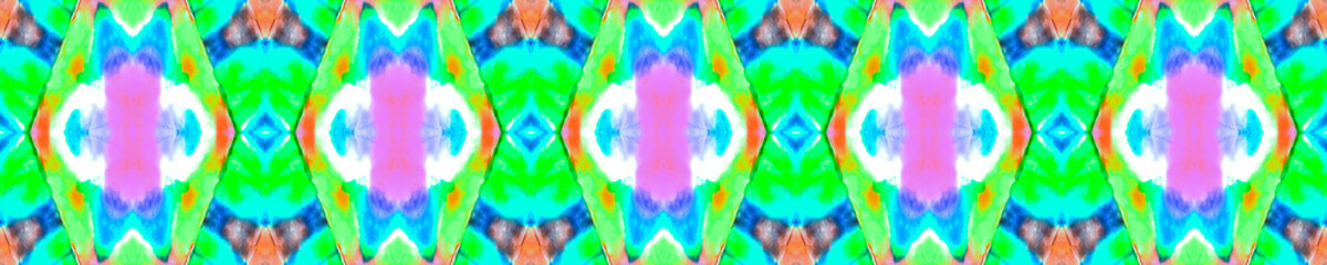 Geometric Ikat. Arabian Kilim. Blue Watercolor