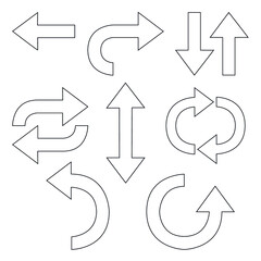 Set of arrow signs and icons, vector symbols. Different 3d arrow collection