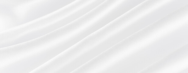 Fototapeta premium Abstract white silk fabric texture background. Cloth soft wave. Creases of satin