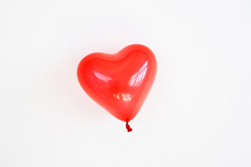 Fototapeta na wymiar Balloon heart on a white background with copy space.