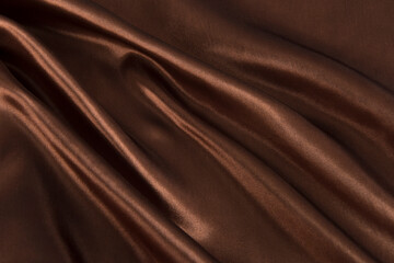 brown or chocolate silk satin fabric texture background