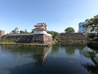 大分城の堀、大分、日本