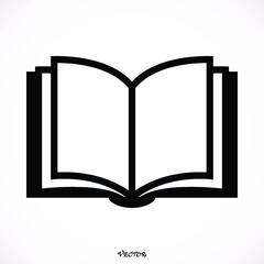 Book icon isolated on white bockground, vector.