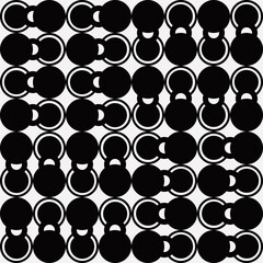 Chains circles pattern. Vector ornament black circles.