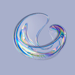 Fluid round abstract shape, futuristic modern banner design template, liquid glass stylized frame, 3d illustration - 431694971