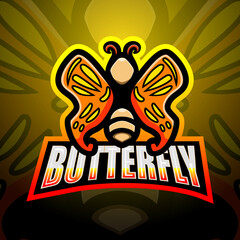 Butterfly mascot esport logo design