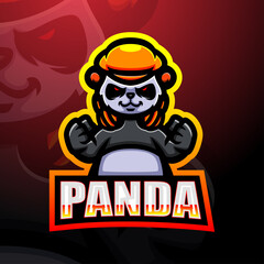 Panda mascot esport logo design	