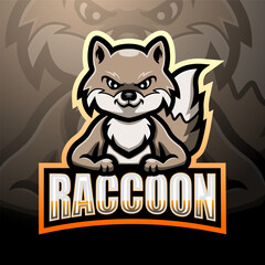 Raccoon mascot esport logo design © frescostudio