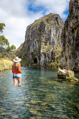 Woman traveller in high country Australia