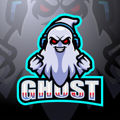 Ghost gaming mascot esport logo design