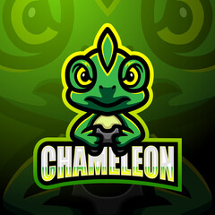 Chameleon esport mascot logo design