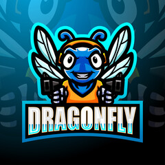 Dragonfly esport mascot logo design