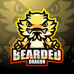 Bearded dragon esport logo mascot