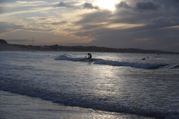 Naklejka premium sunset on the beach