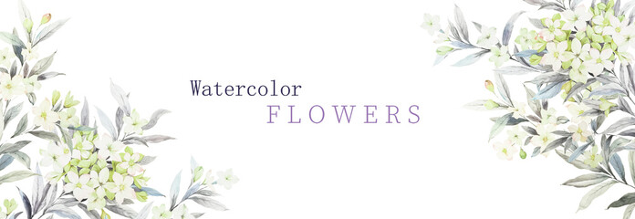 Watercolor flowers illustration