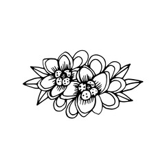 Hand drawn orchid flowers, one line drawing vector. Minimalist art isolated on white.