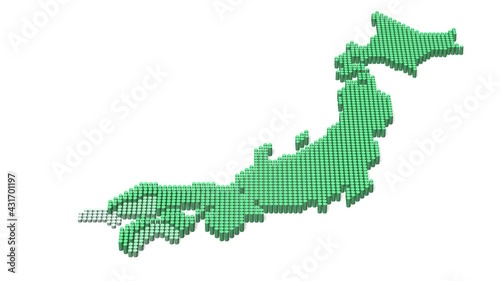 ドット日本地図3dアニメーション Dot Japan Map 3d Animation Wall Mural Iokuukan