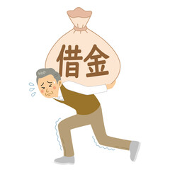 借金を背負う男性