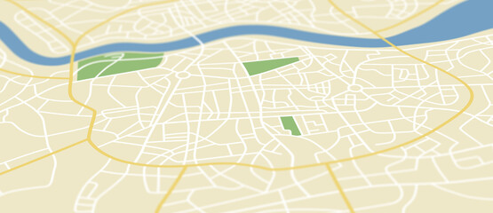 A generic city map illustration - obrazy, fototapety, plakaty