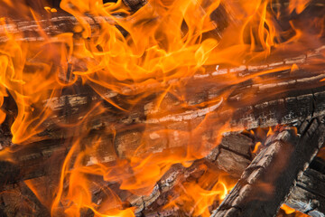close up of fire