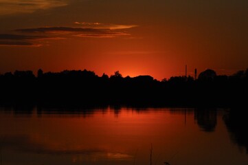 sunset over the river