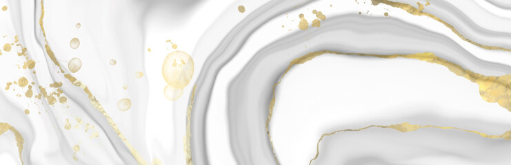 Abstract marble texture on white. Vector banner.
