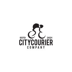 Bicycle courier logo design template