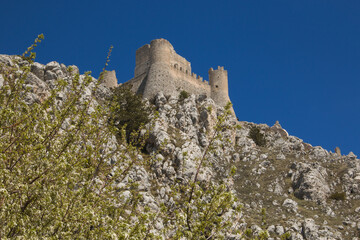 View of Rocca Calascio in Abruzzo on spring day of may