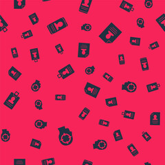 Set Head hunting, Mobile with resume, Identification badge and Resume on seamless pattern. Vector