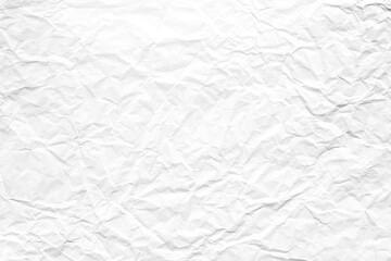 White crumpled paper background surface texture