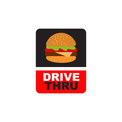 Drive thru text logo design template