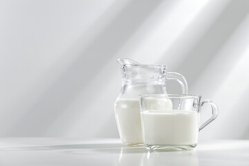 Fresh cold milk and free space for your decoration 