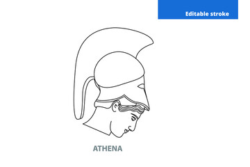 Goddess Athena logo vector illustration editable stroke