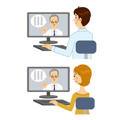 オンライン診療を受ける男女