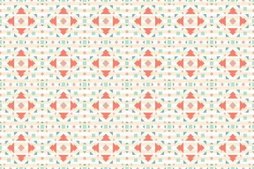 Geometric ornament of rhombuses and triangles in the native American style. Seamless pattern for web, print, textile, wallpaper, card, wrapping paper and background