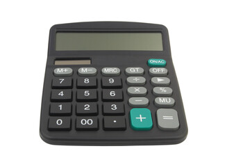 Black calculator isolated on white background