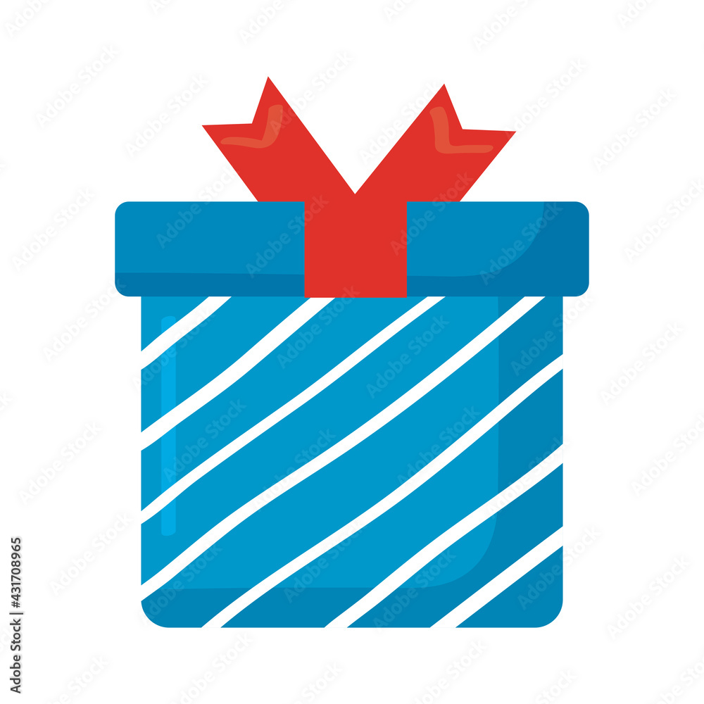 Sticker blue striped gift