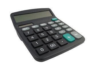 Business calculator isolated on white background, wide angle