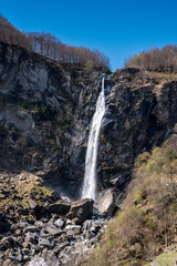 impressive Cascata di Foroglio in spring, Valle di Bavona, Ticino