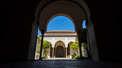 jardines de la antigua alcazaba nazarí  de Málaga, Andalucía