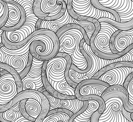 Beautiful decorative abstract vector seamless pattern with hand drawn figured doodles, lines and shapes	
