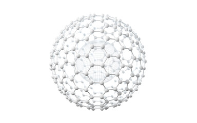 Biochemistry scientific node, molecular connection, 3d rendering.