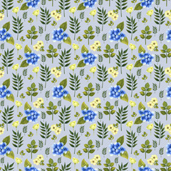 Summer floral seamless fabric pattern, seamless digital paper