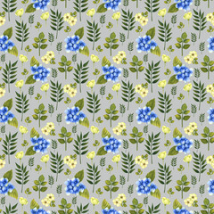 Summer floral seamless fabric pattern, seamless digital paper