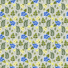 Summer floral seamless fabric pattern, seamless digital paper