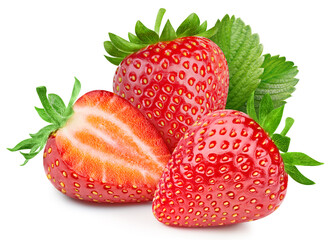 Fresh strawberry isolated on white background - 431712110