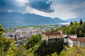 Obraz premium Madonna del Sasso in Locarno, Ticino