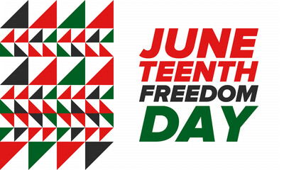Fototapeta premium Juneteenth Independence Day. Freedom or Emancipation day. Annual american holiday, celebrated in June 19. African-American history and heritage. Poster, greeting card, banner and background. Vector